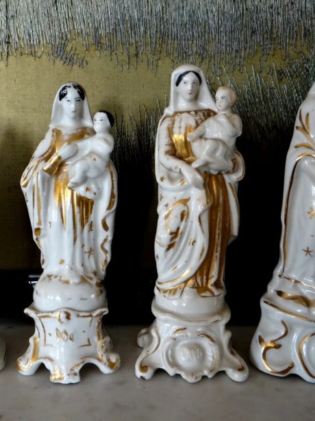 Four porcelain 'Madonna and child' figures c.1850-1870's