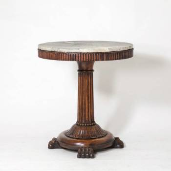 Swedish oak table with baltic marble top c.1830