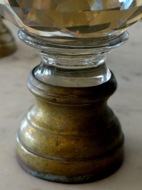 Pair of antique English crystal newel posts c.1890