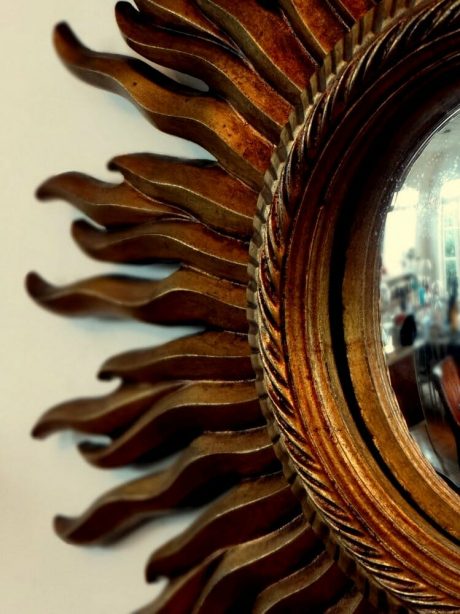 Louis XVI style French giltwood sunburst mirror c.1950