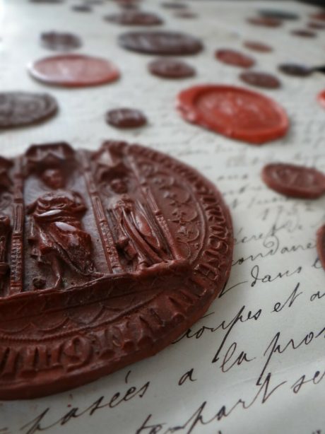 Antique hand written letters from 1746 with wax seals