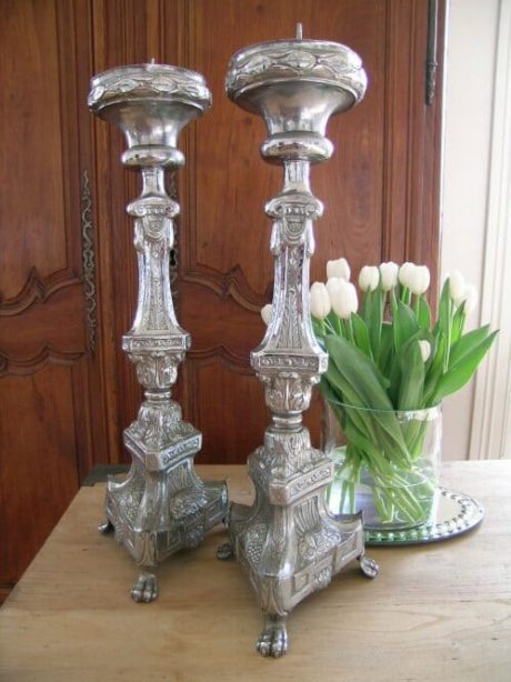 Pair of french Napoleon III altar candlesticks