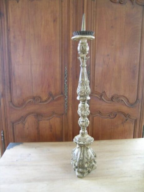 Antique candlestick with original paint c.1890