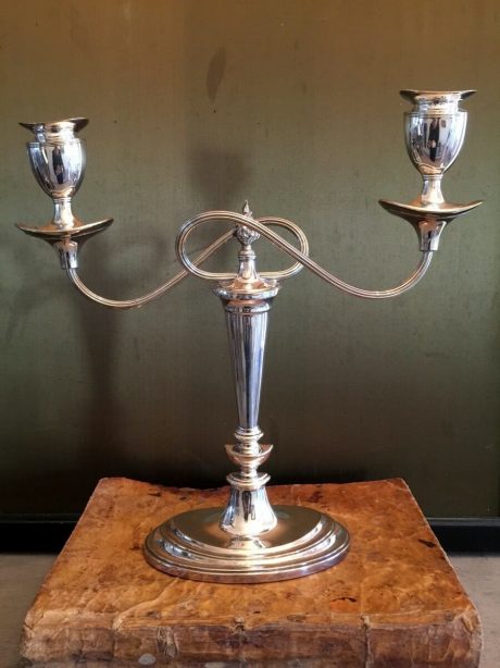 English Silverplated candleabra