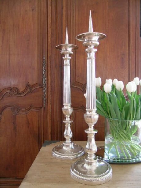 Pair of antique candlesticks c1880