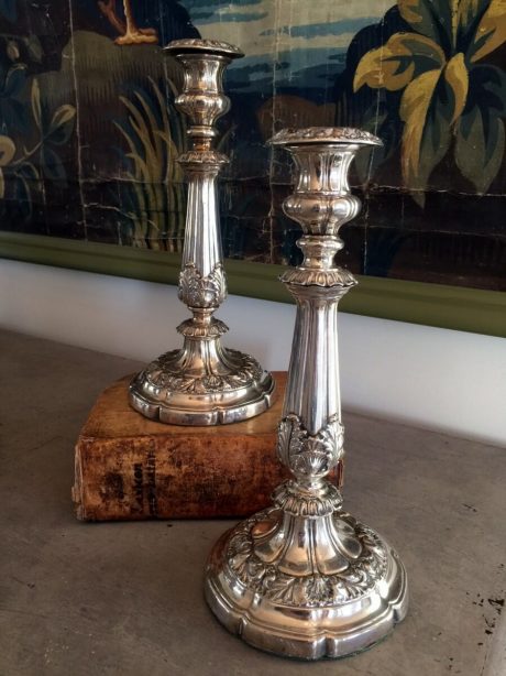 An excellent pair of Old Sheffield Plate candlesticks c.1790