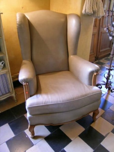 Leather bergere with original leather upholstery c.1940