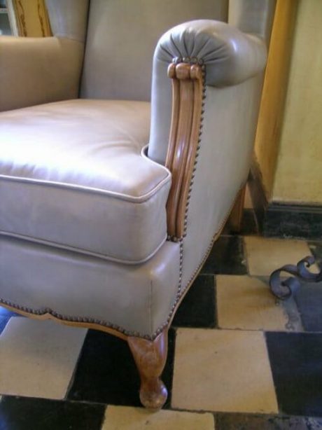 Leather bergere with original leather upholstery c.1940