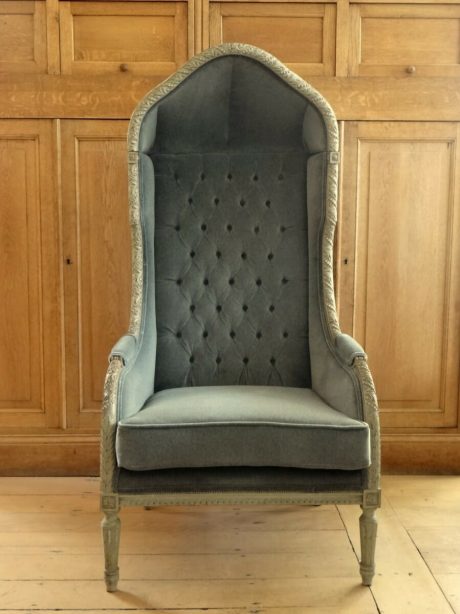 Parisian Louis XVI style canopy bergere confessional chair c.1880