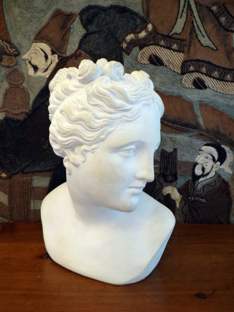 A cast plaster bust