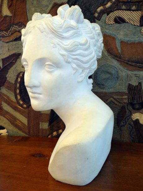 A cast plaster bust