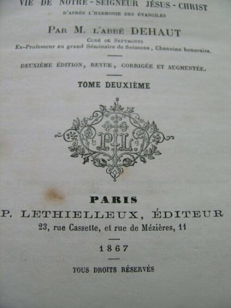 French leather bound books printed 1868