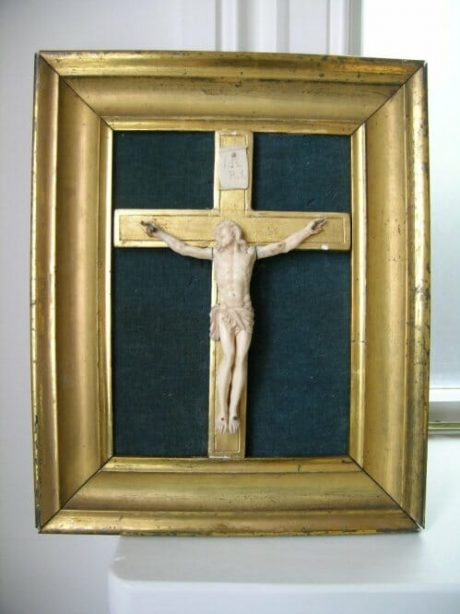 Antique gilded and ivory crucifix c.1890