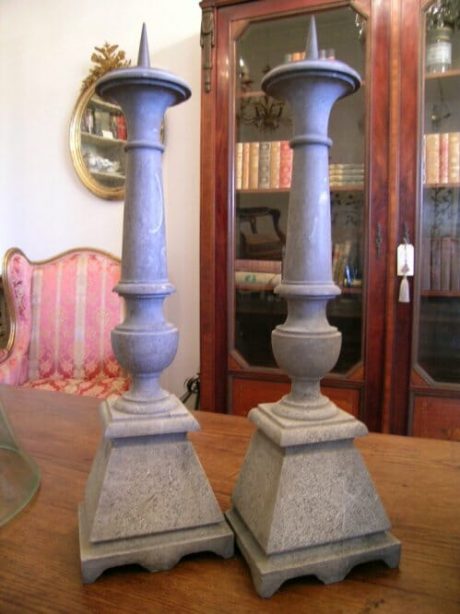 Pair of marble candlesticks c.1930