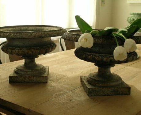 Pair of cast-iron urns c.1890