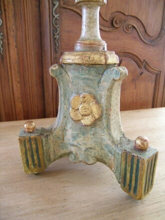 Antique painted Italian candlestick c.1800