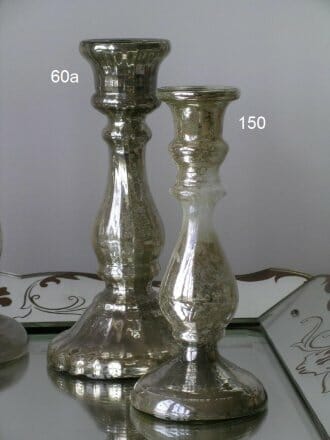 Bougeoirs mercury glass candlesticks