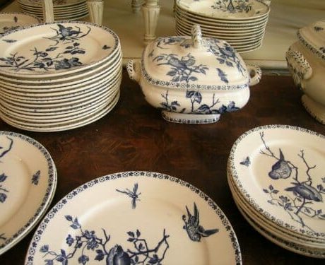 Belgian earthenware 67 piece dinner set c.1870