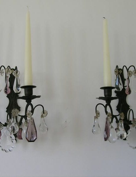 Sconces With Coloured Crystals