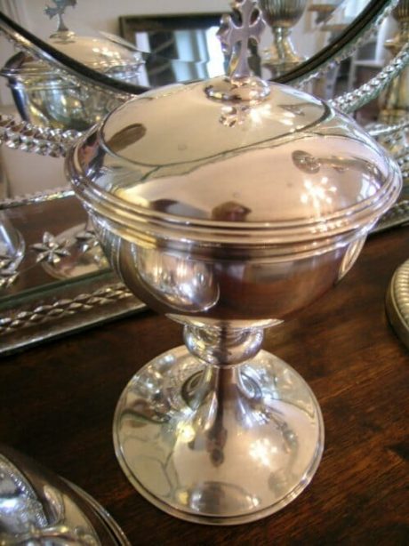 French silver plated church chalice