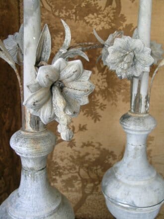 Antique floral zinc finial from chateau roof
