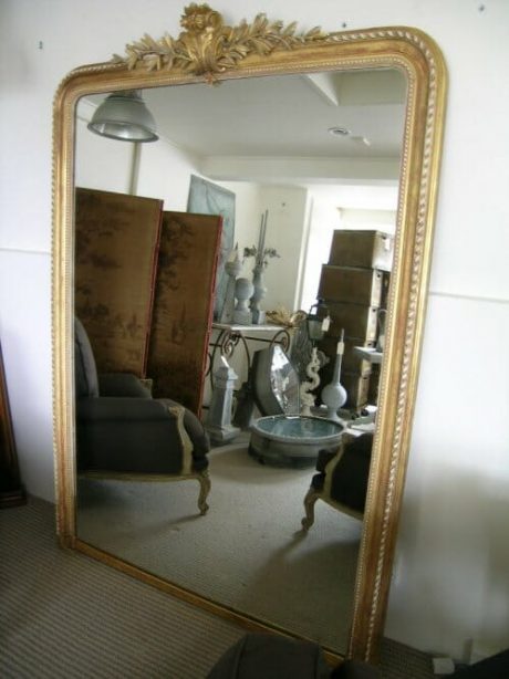 Large antique Louis Philippe gilt mirror