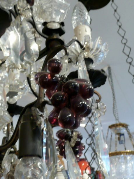 Exceptional Antique French Fruit Crystal Chandelier