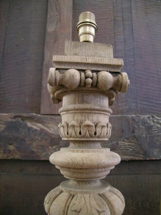 Pair of Carved Balusters Converted to Lamps