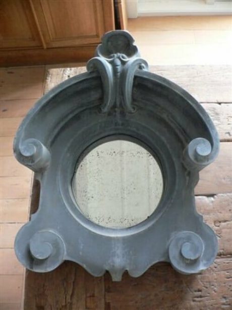 Pair of zinc window oeil de boeuf