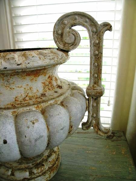 Antique Empire Style Cast Iron Urn