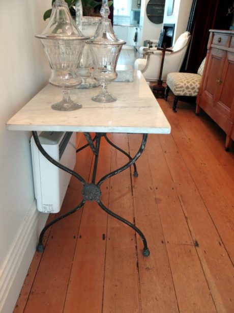 French marble top cafe table on iron base c.1880