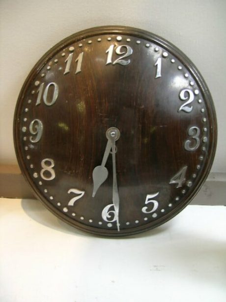 1930s Wood and Chrome Wall Clock
