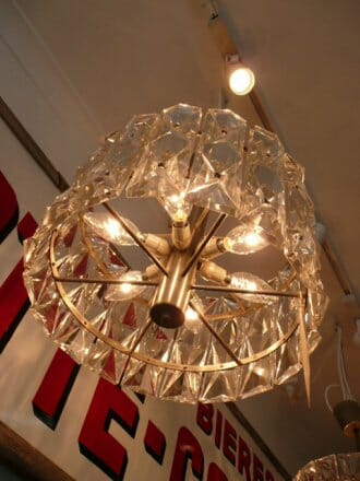 Pair of mid century French Glass panel Light Fittings