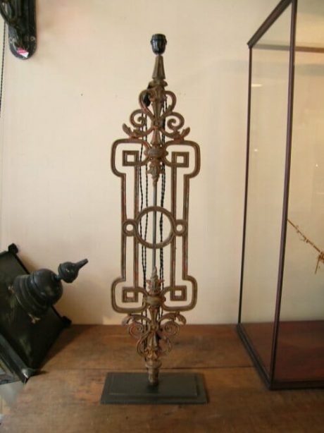 Pair Of Cast Iron Grille-Lamps c.1900