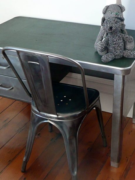 Industrial metal child's desk with drawers c.1930