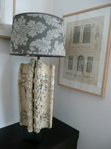 Tall Painted architectural fragment Lamp