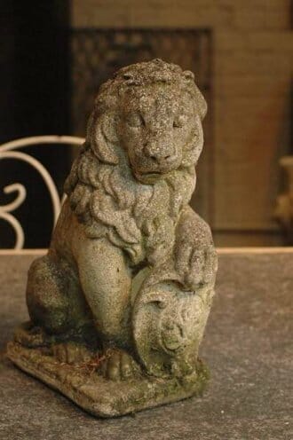 Composite stone lion statue c.1920
