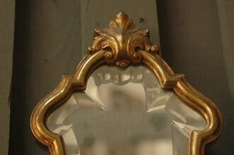 Pair of Gilt and bevelled mirror wall sconces c1920