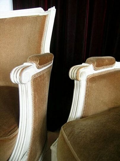 Pair Of Louis XVI Style Painted Bergere Chairs