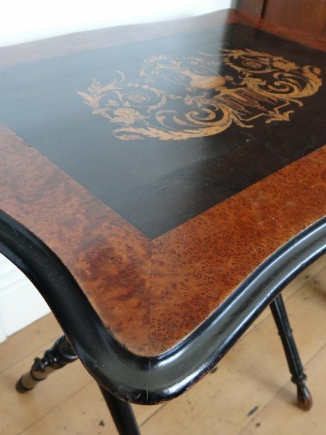 Napoleon III folding marquetry side table