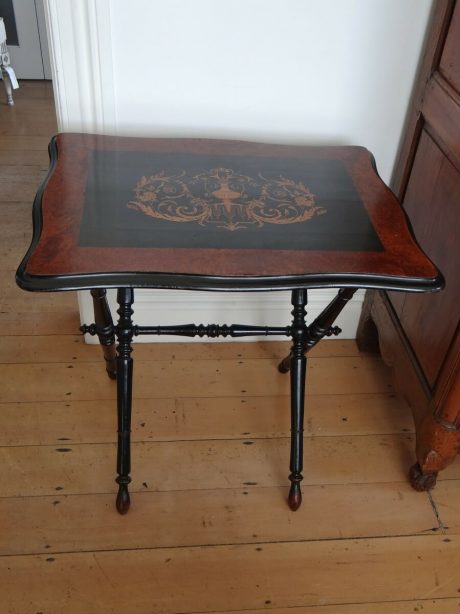 Napoleon III folding marquetry side table