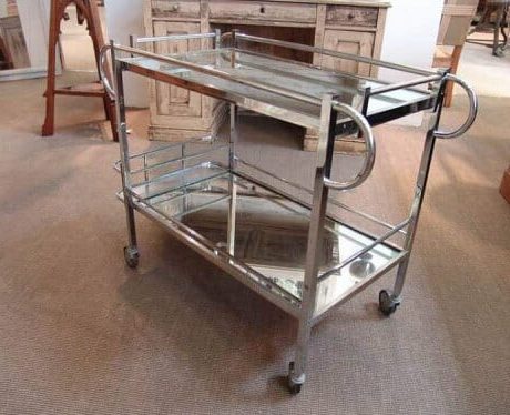 1930s French chromed art deco trolley