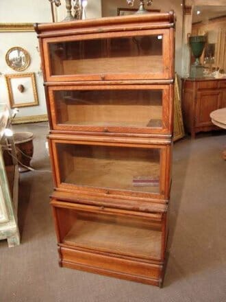 1930 French oak archive book cabinet