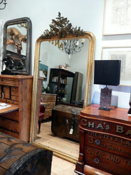 Louis Philippe period gilded mirror with LVI carvings c.1850