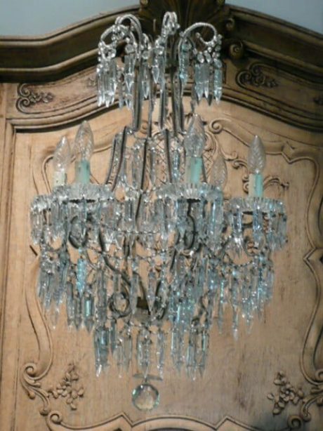 Antique six arm crystal chandelier c.1890 -1900