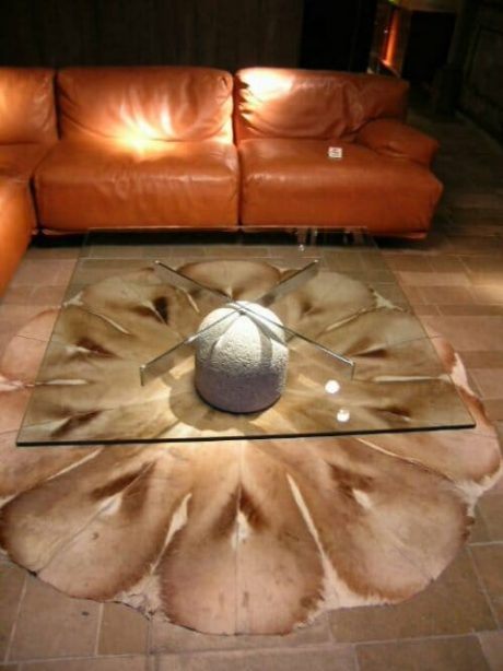 ZANOTTA italian designer coffee table with glass top