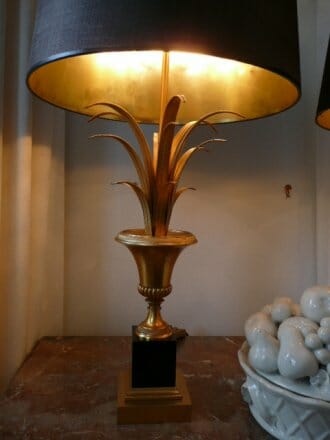 Vintage gilded metal and marble lamps c.1950