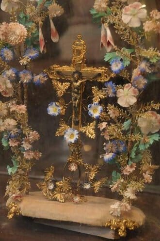 Antique Napoleon III gilded metal religious crucifix c.1870