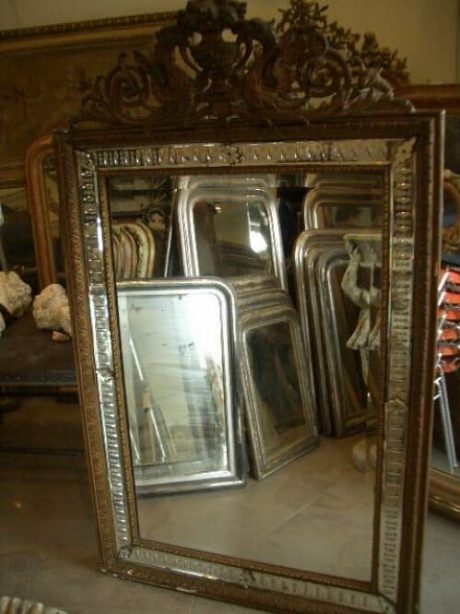 Antique Napoleon III mirror with venetian glass inserts c.1860
