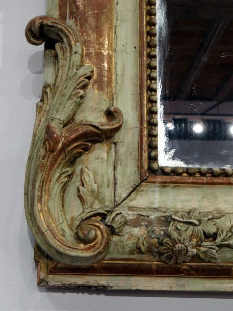 Antique Napoleon III mirror with putti cartouche c.1860